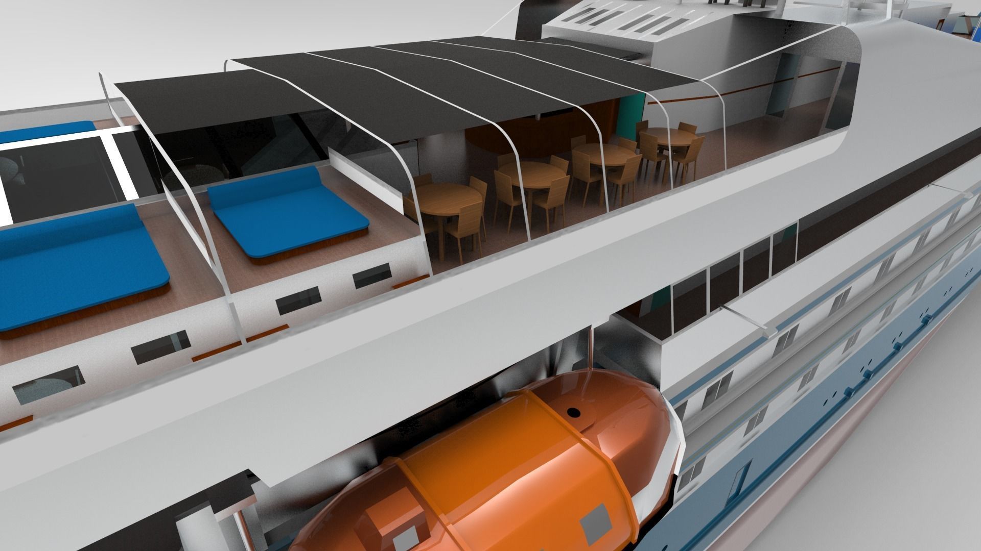 Superyacht luxury cruise ship 3D model_5