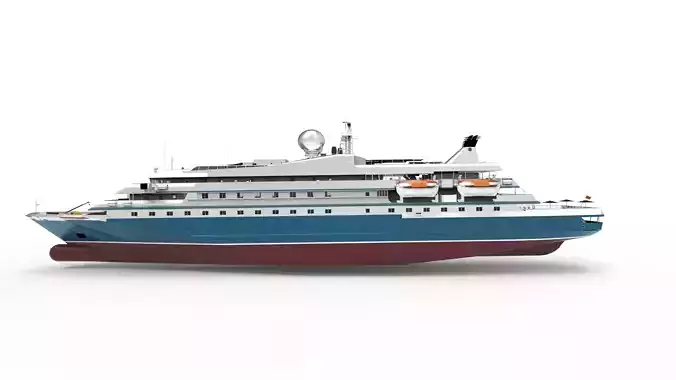 Superyacht luxury cruise ship 3D model