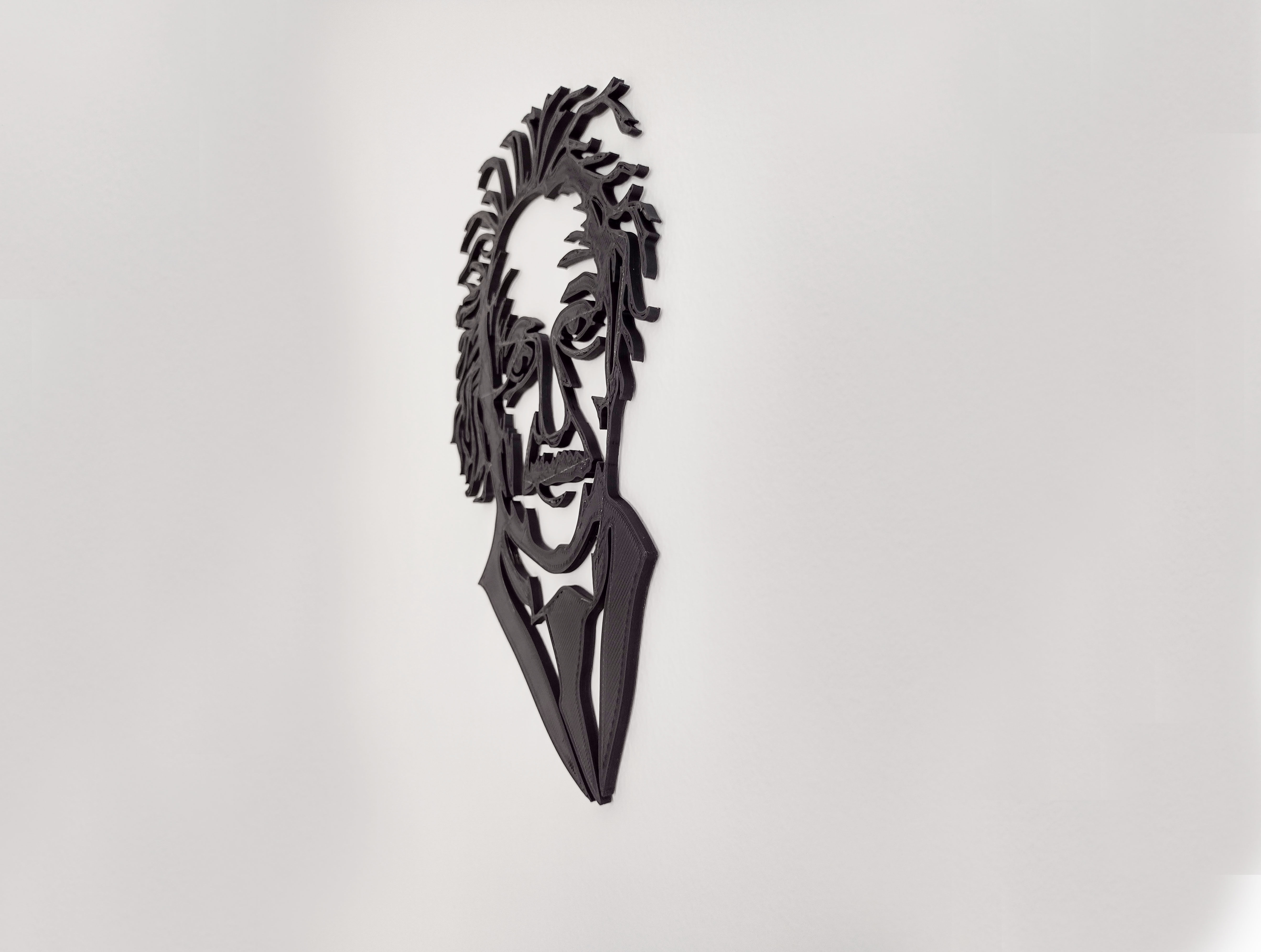 ALBERT EINSTEIN WALL SCULPTURE - 2D ART - 3D PRINT 3D print model_4