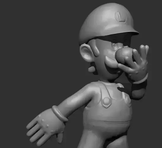 Luigi 3D print model with Jonathan Joestar Pose 3D print model