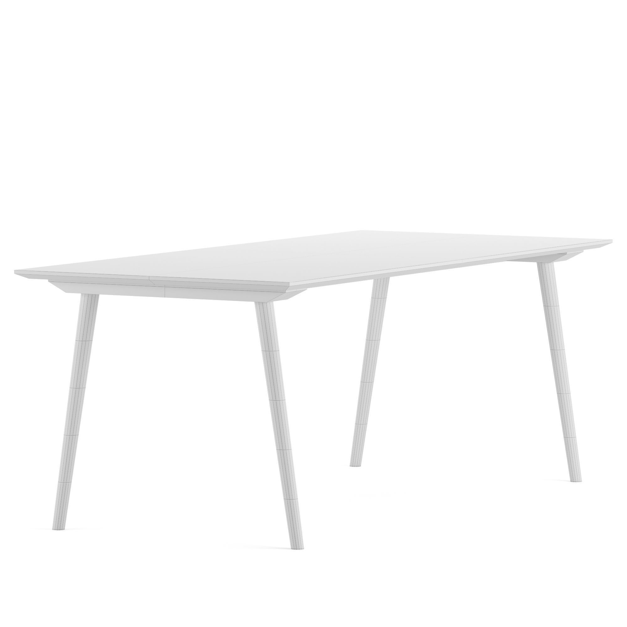 Scandinavian table Low-poly 3D model_4