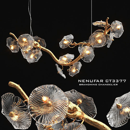 Nenufar horizantal chandelier 3D model