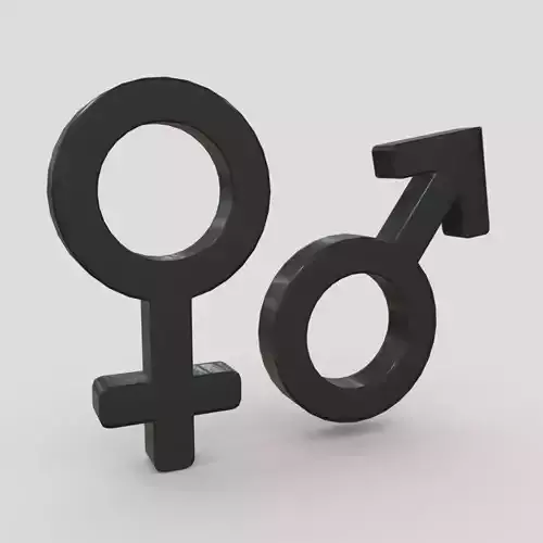 Gender Symbols Low-poly 3D model