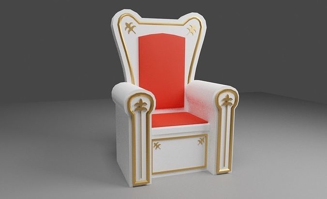 White Throne - Trono Branco - King Low-poly 3D model