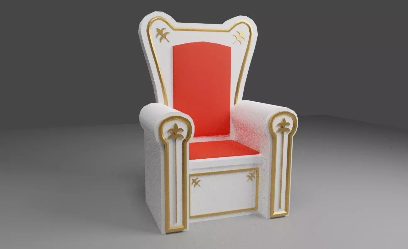 White Throne - Trono Branco - King Low-poly 3D model