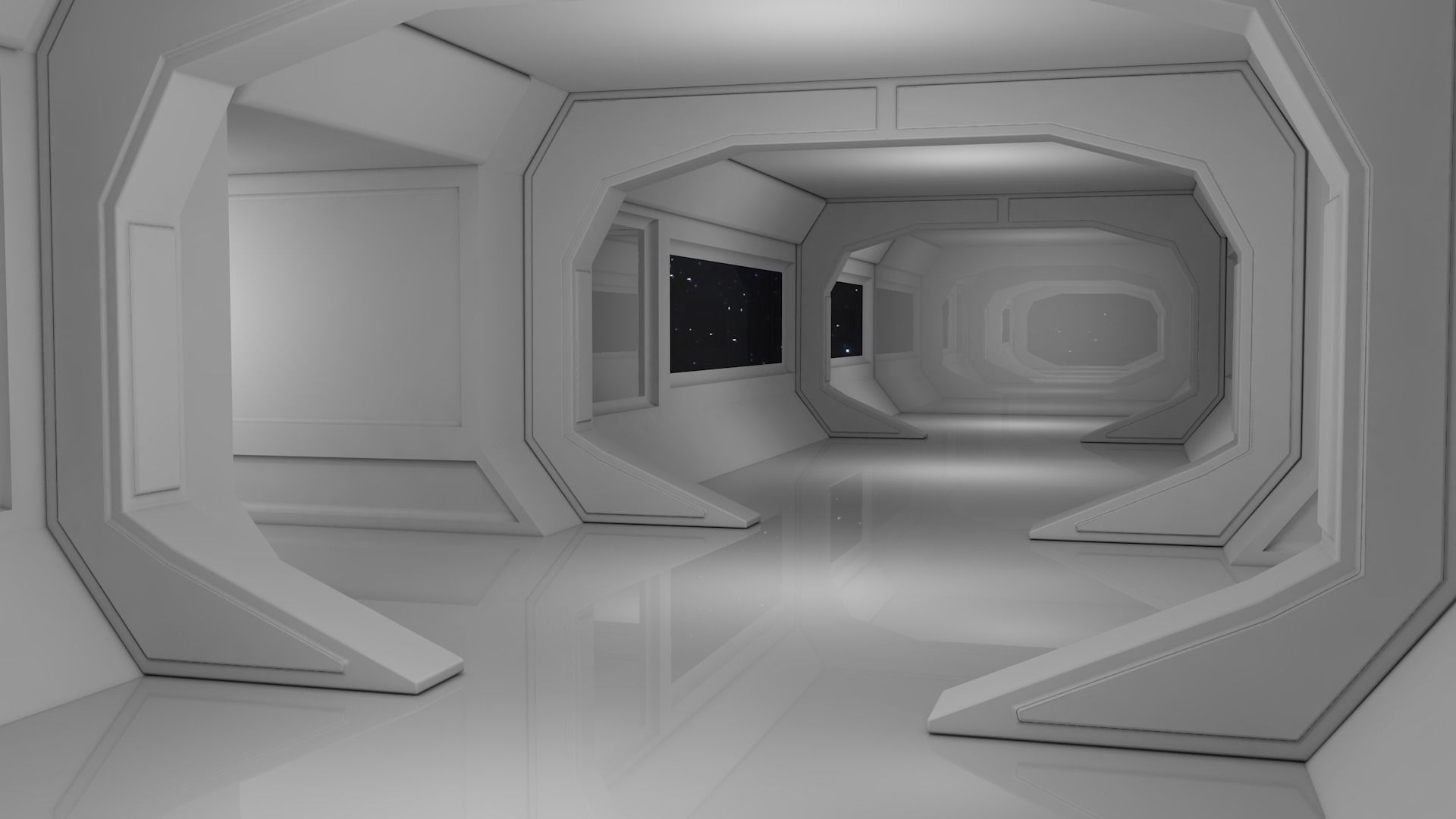 3D model Sci Fi Corridor VR / AR / low-poly | CGTrader