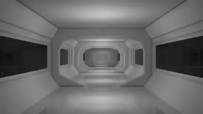 Sci Fi Corridor Low-poly 3D model