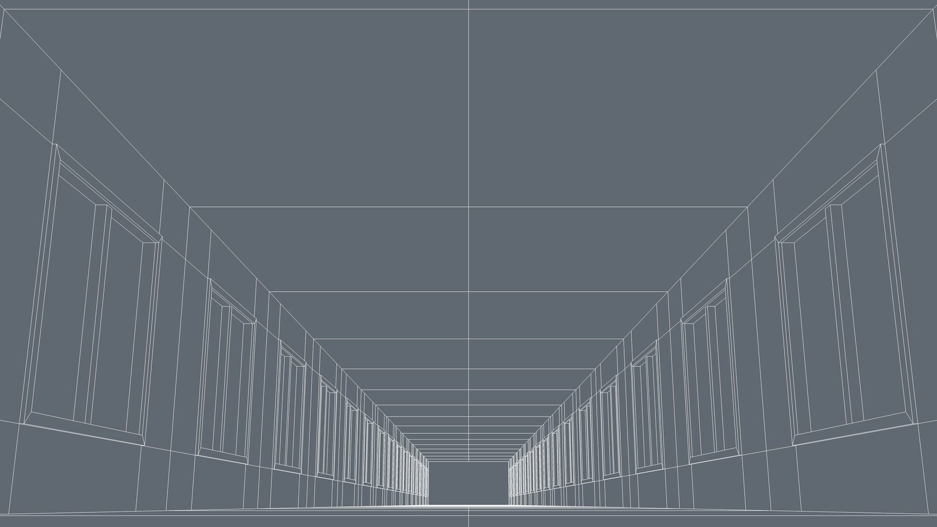 Sci Fi Corridor Low-poly 3D model_6