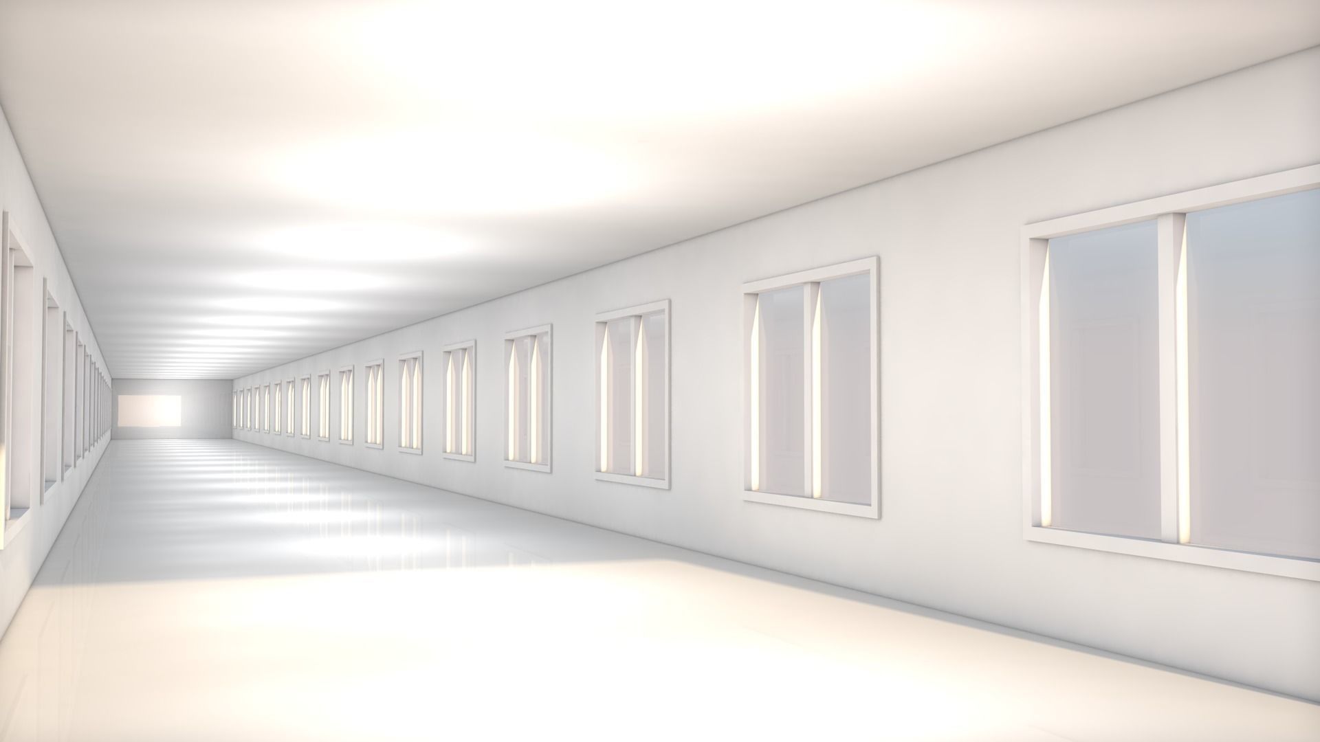 Sci Fi Corridor Low-poly 3D model_4