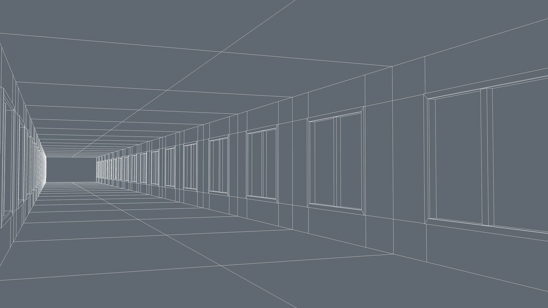 Sci Fi Corridor Low-poly 3D model_9