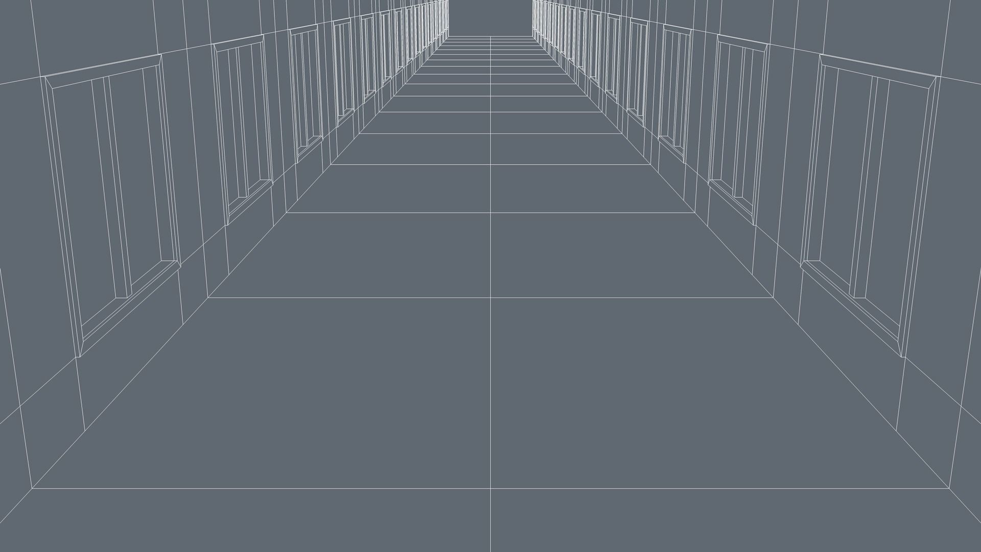 Sci Fi Corridor Low-poly 3D model_7