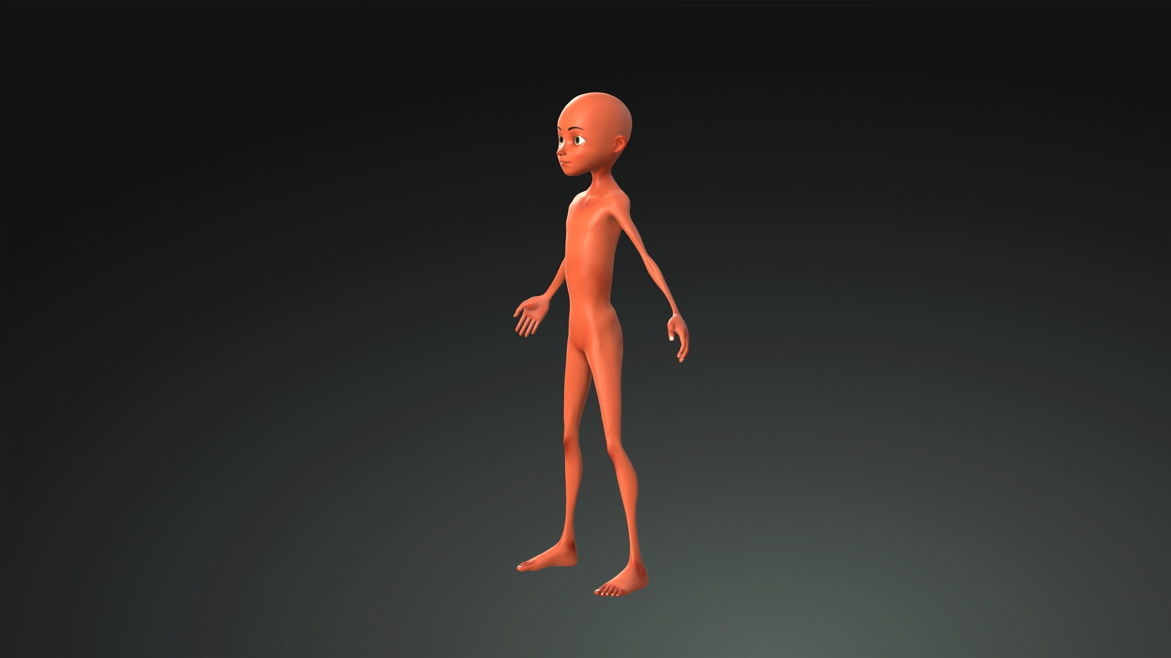 3d game character Cartoon boy  3D model of a child Low-poly 3D model_3