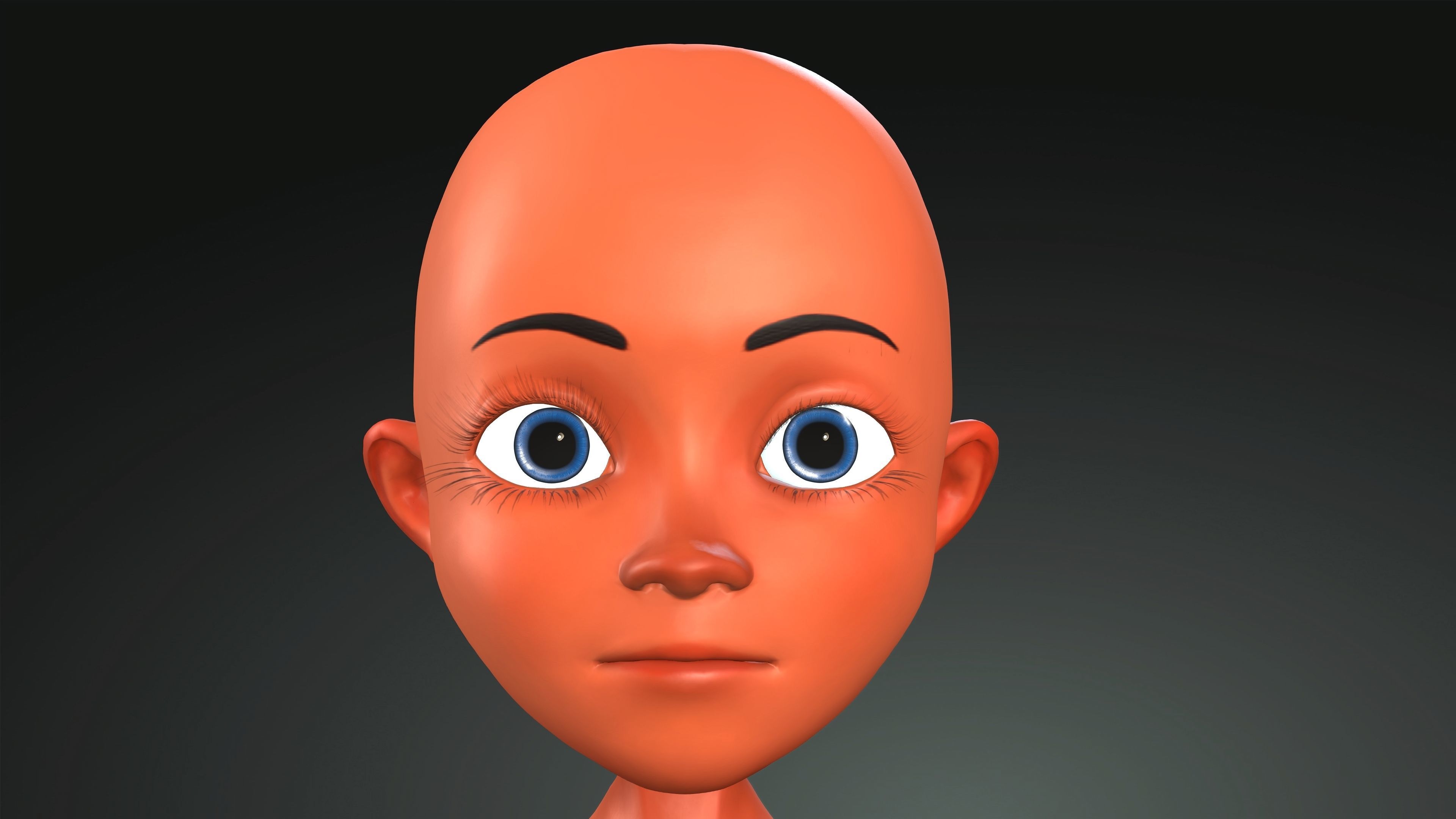 3d game character Cartoon boy  3D model of a child Low-poly 3D model_9