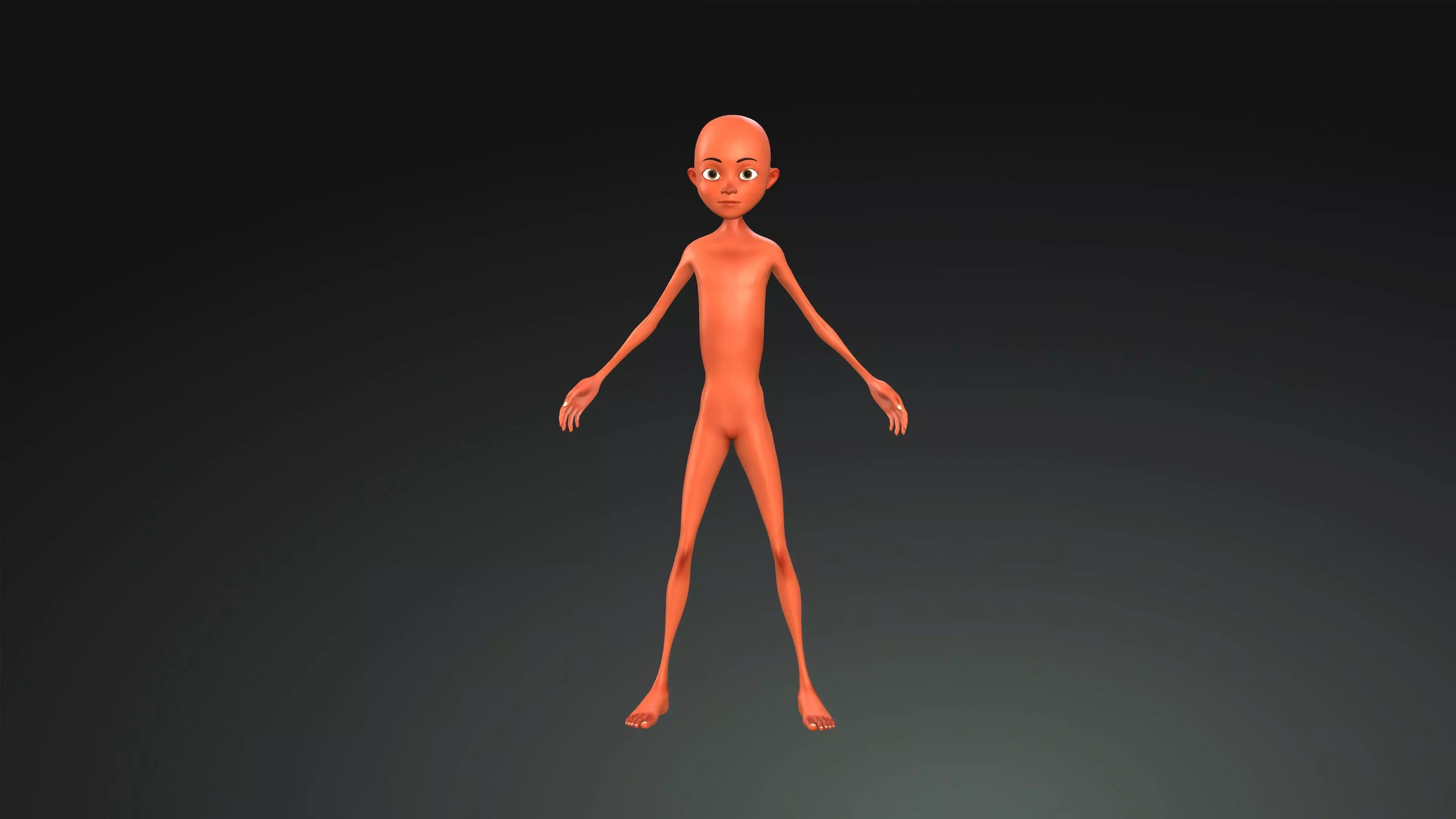 3d game character Cartoon boy  3D model of a child Low-poly 3D model_0