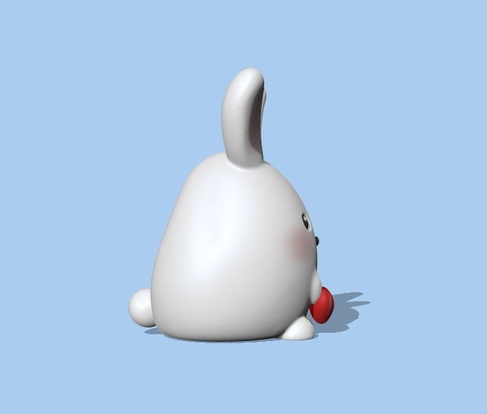 Cute Heart Bunny - Valentine Day 3D print model_1