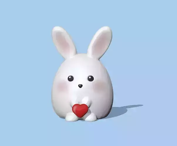 Cute Heart Bunny - Valentine Day 3D print model Cute Heart Bunny - Valentine Day 3D print model