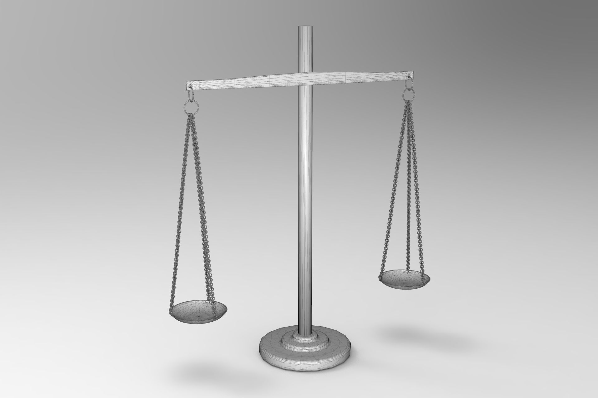 Scales of Justice Low-poly 3D model_8