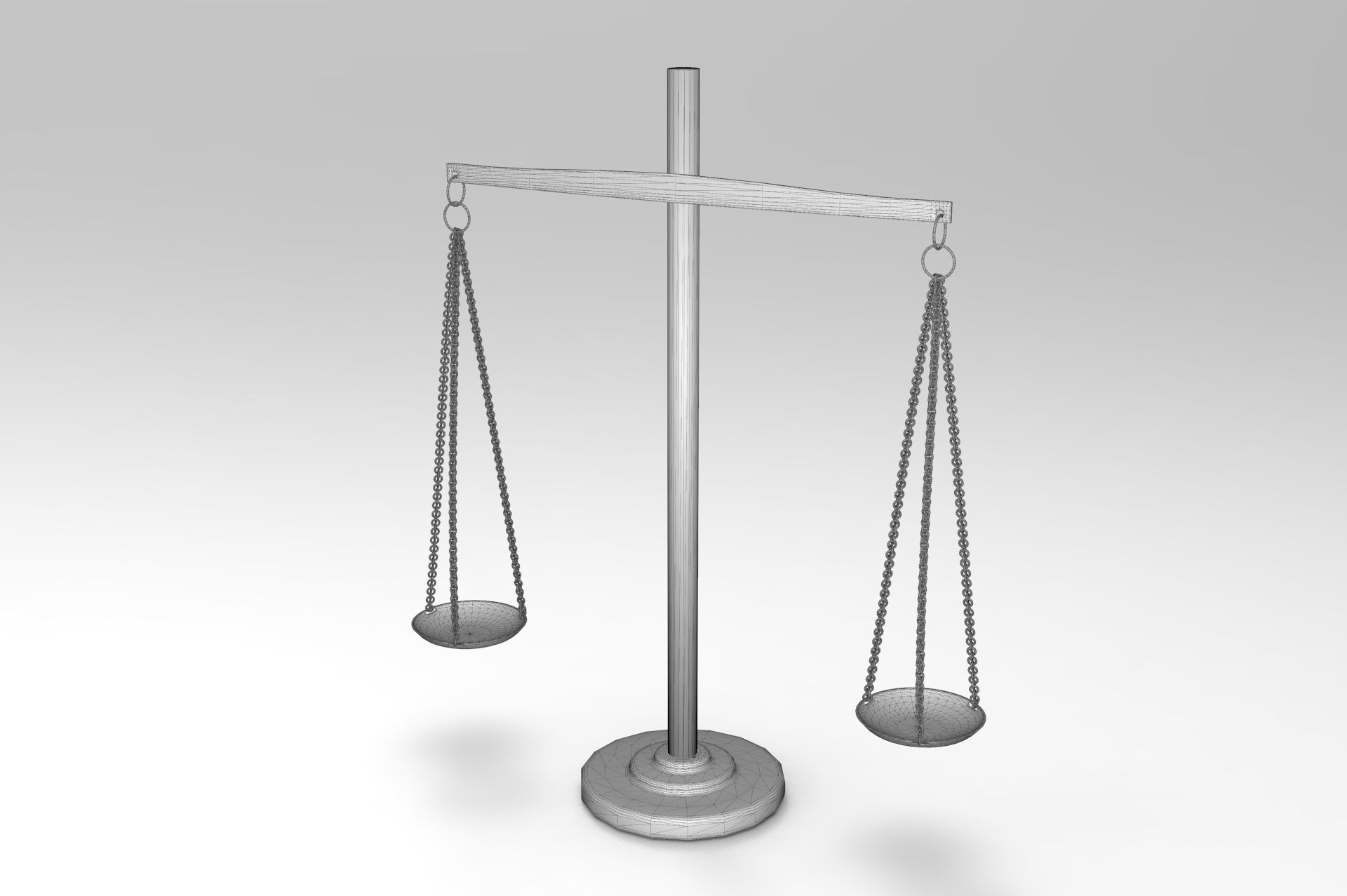 Scales of Justice Low-poly 3D model_7