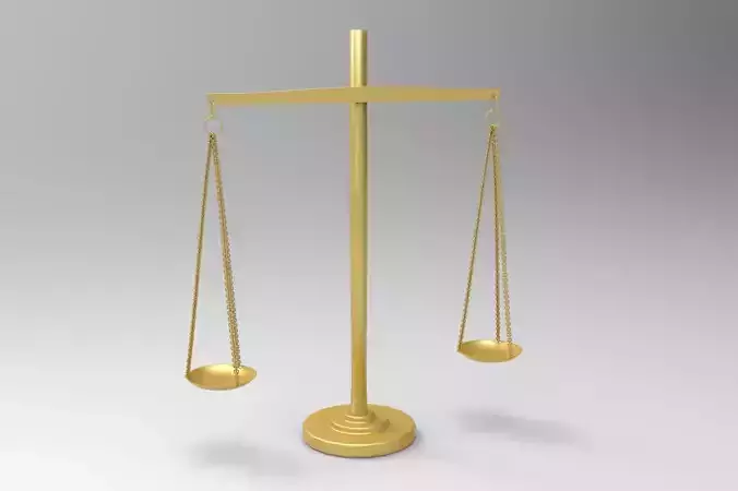Scales of Justice Low-poly 3D model