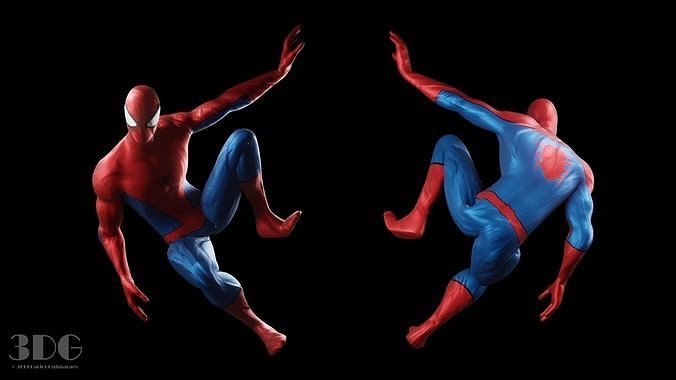 Spider-Man two spider - man characters in action Low-poly 3D model
