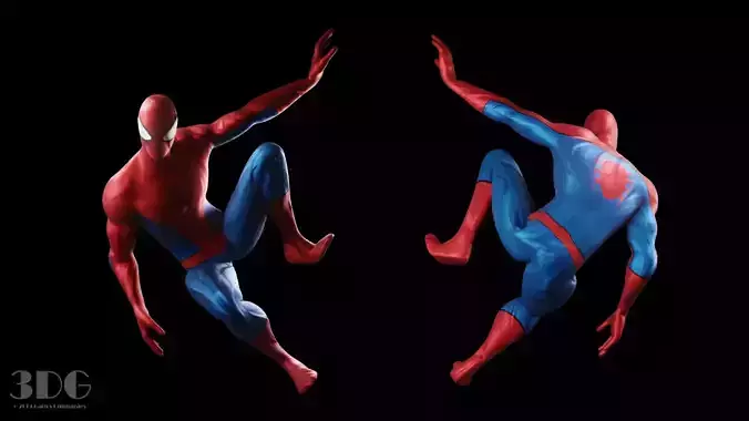 Spider-Man two spider - man characters in action Low-poly 3D model