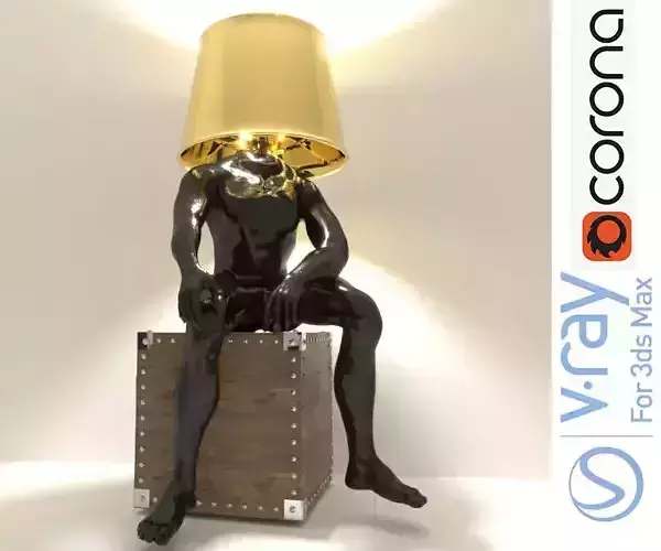 sitting man floor lamp