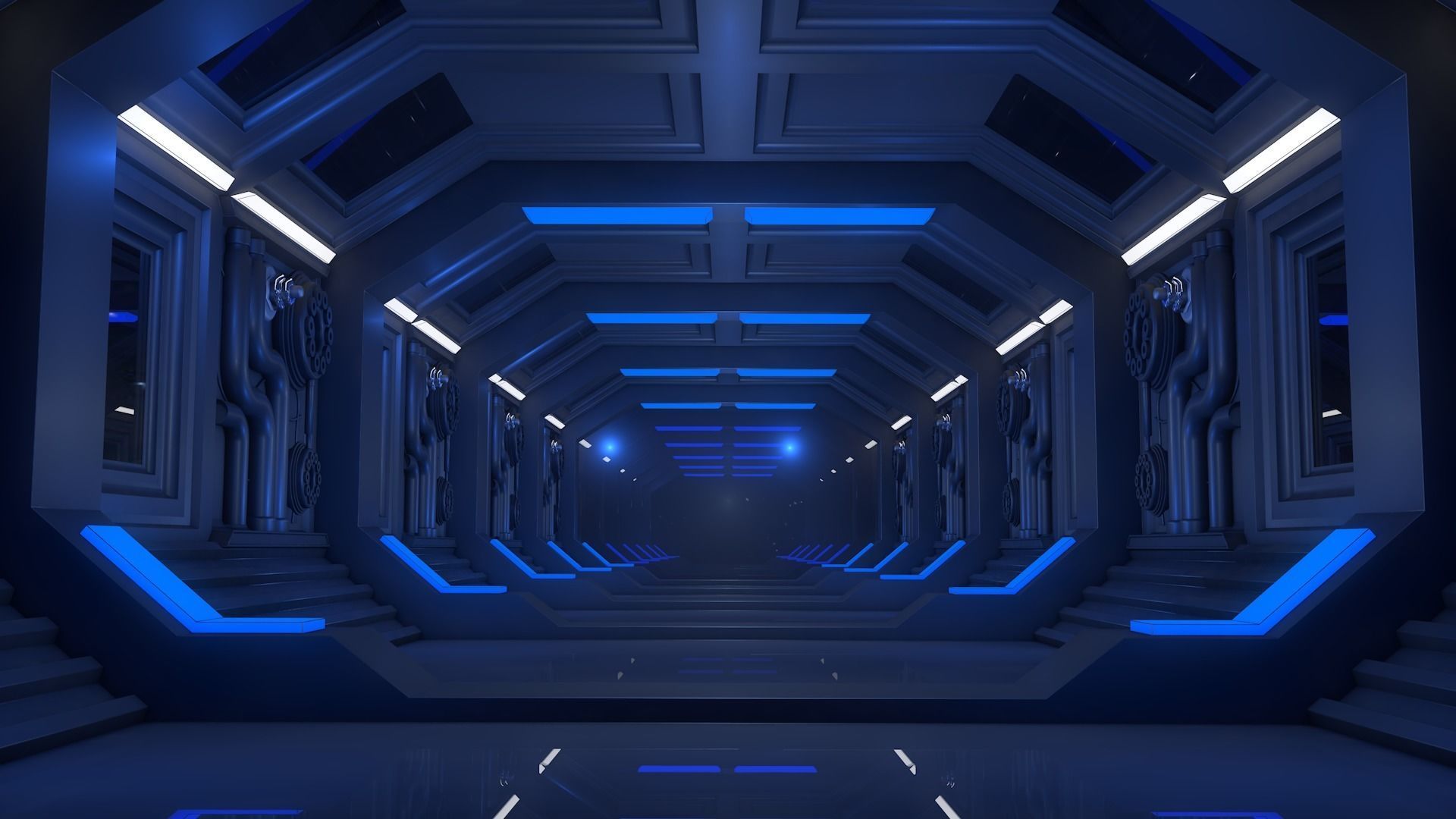 Sci Fi Corridor 3D model_1