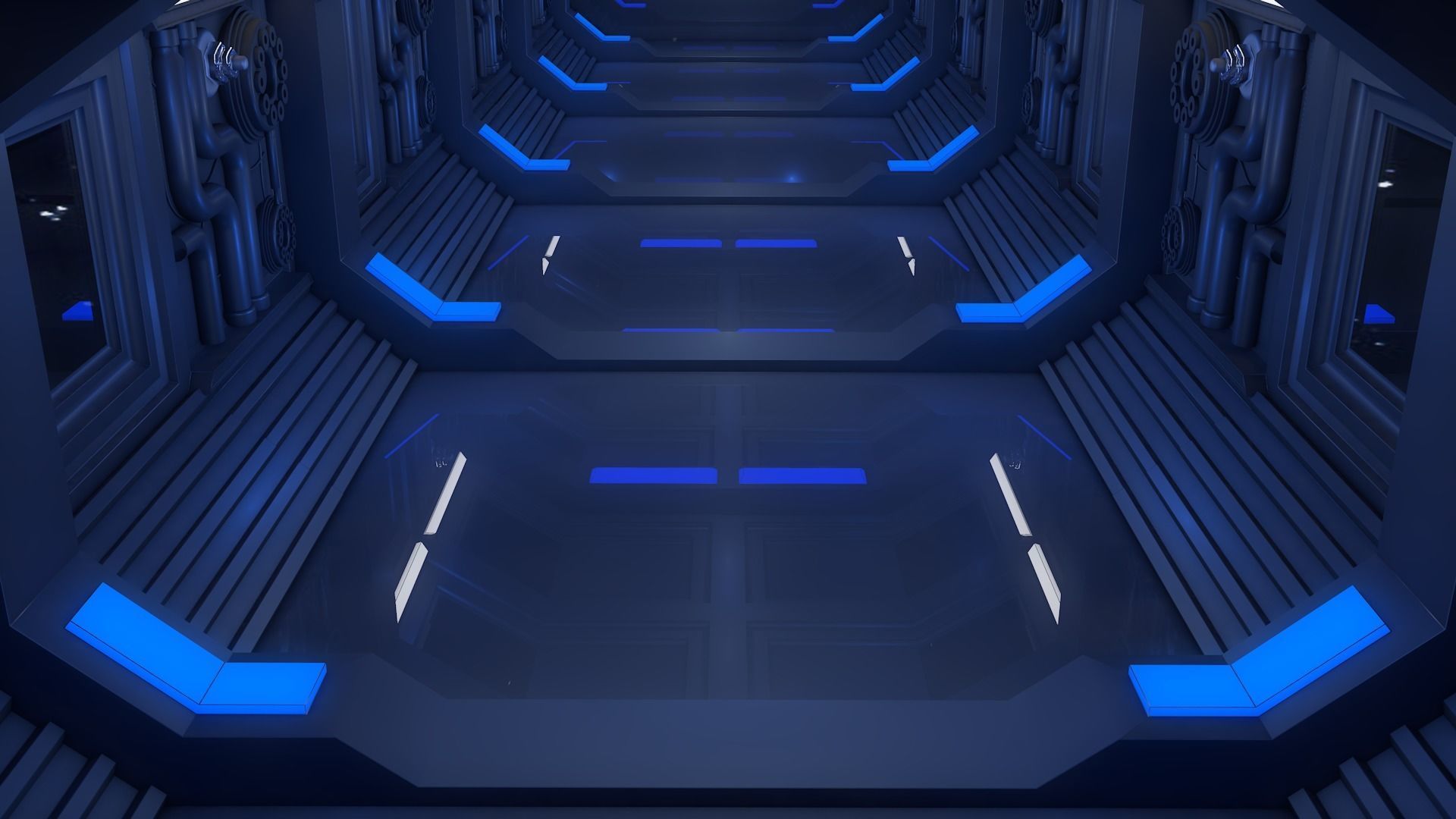 Sci Fi Corridor 3D model_2