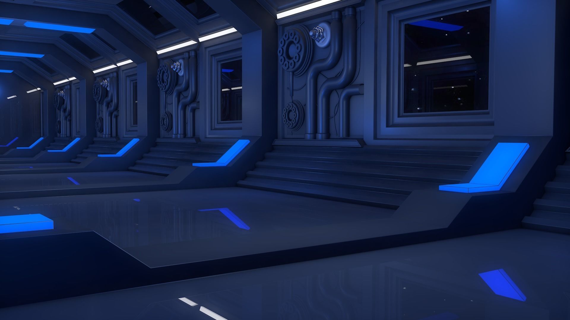 Sci Fi Corridor 3D model_3