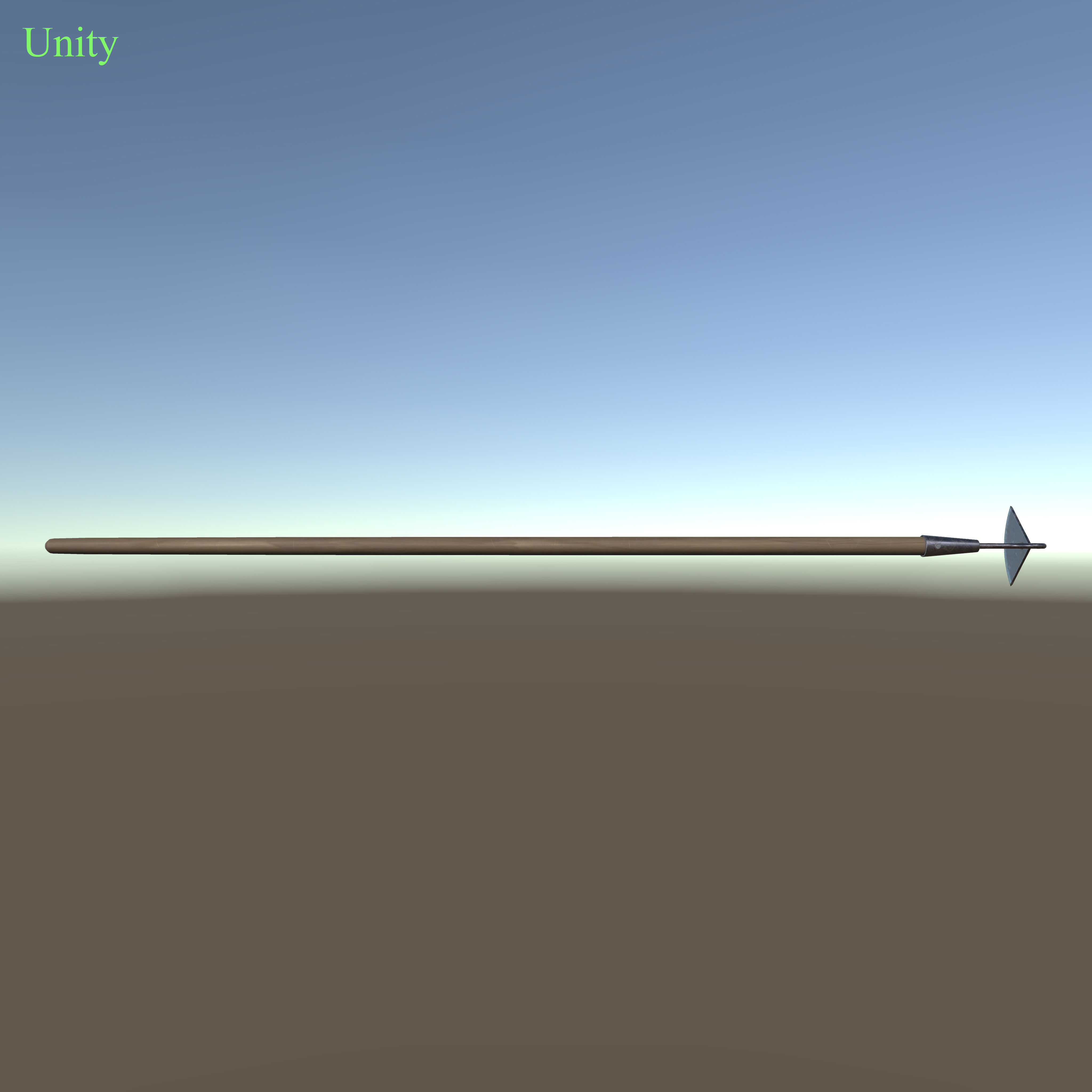 Farming hoe Low-poly 3D model_10