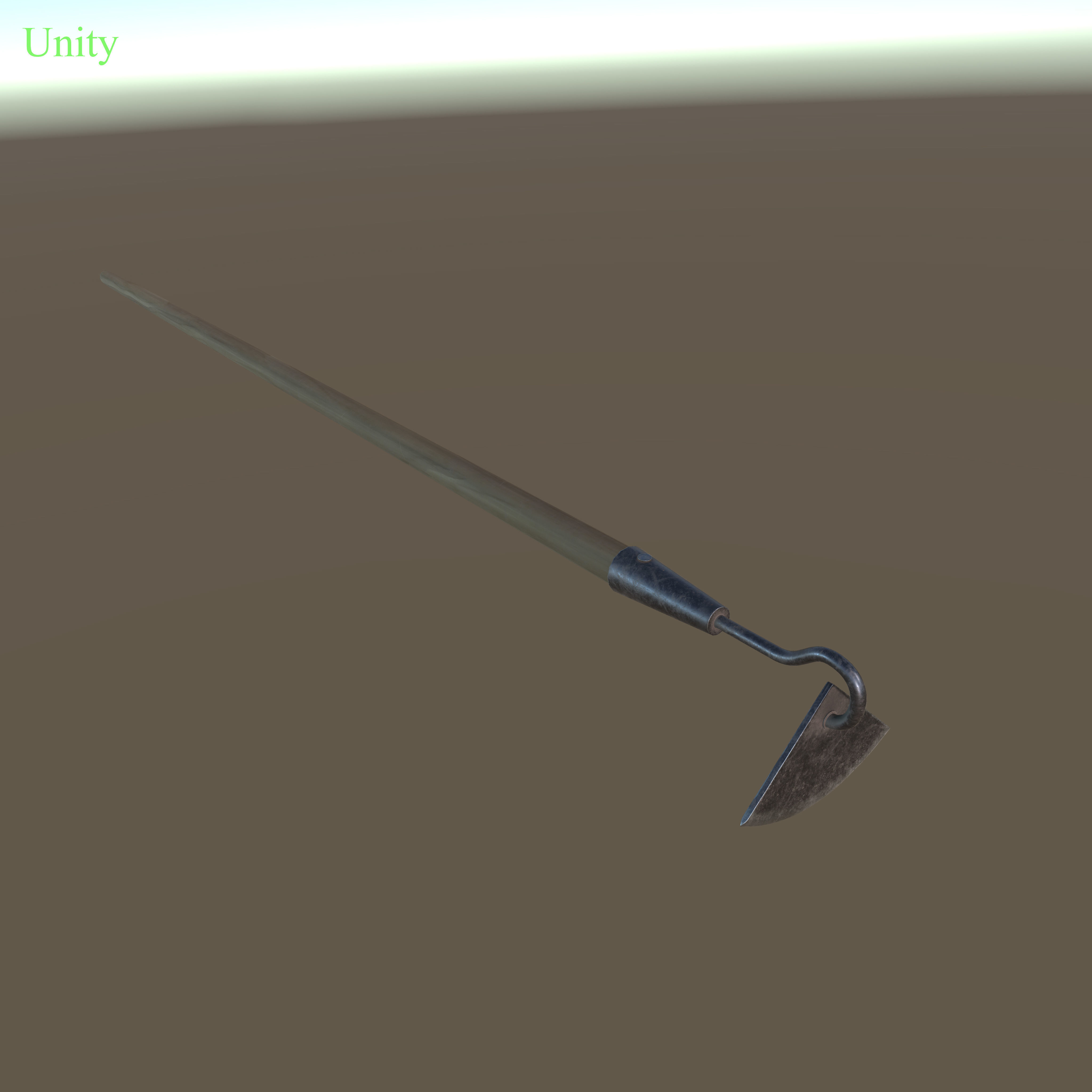 Farming hoe Low-poly 3D model_8