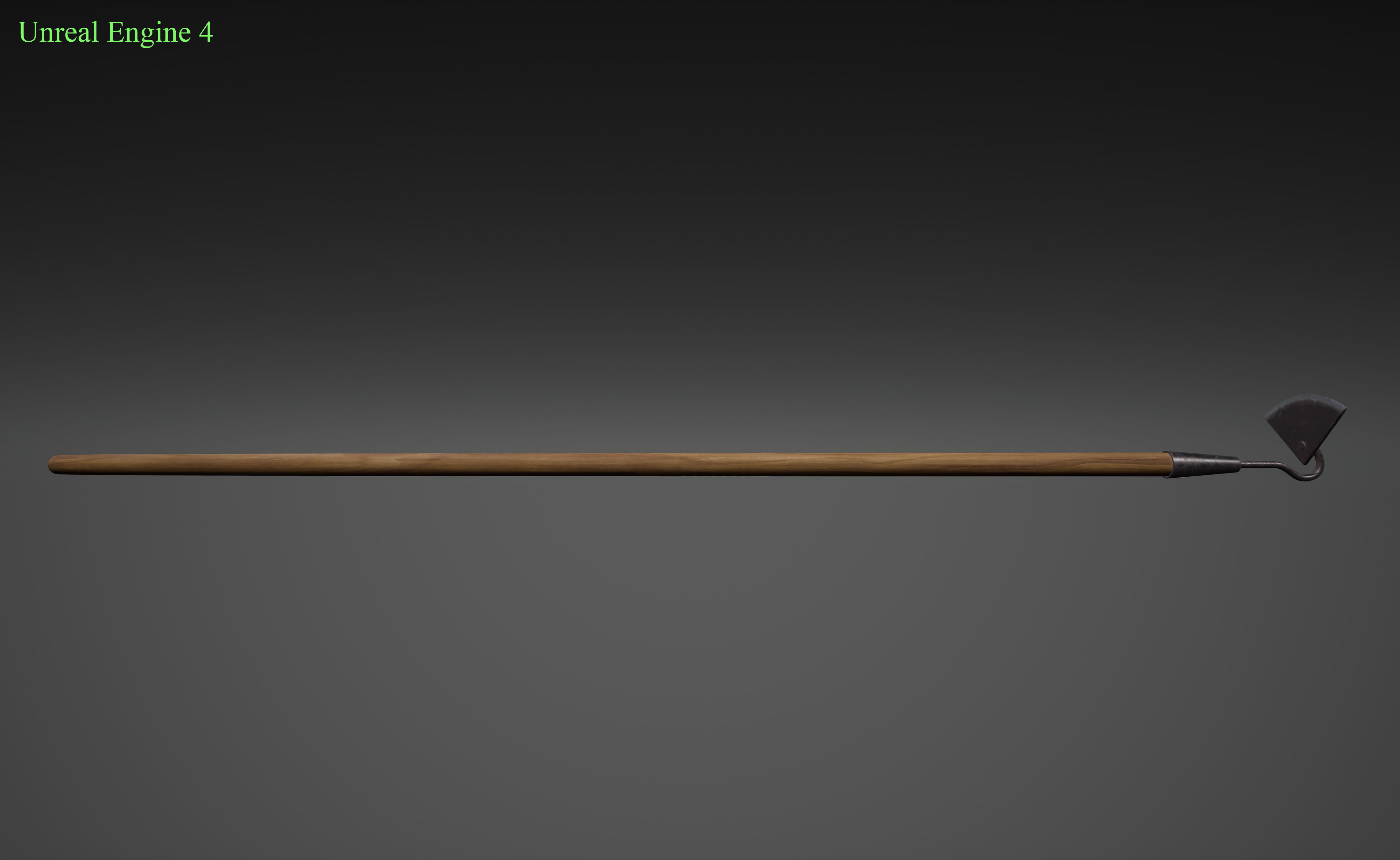 Farming hoe Low-poly 3D model_6