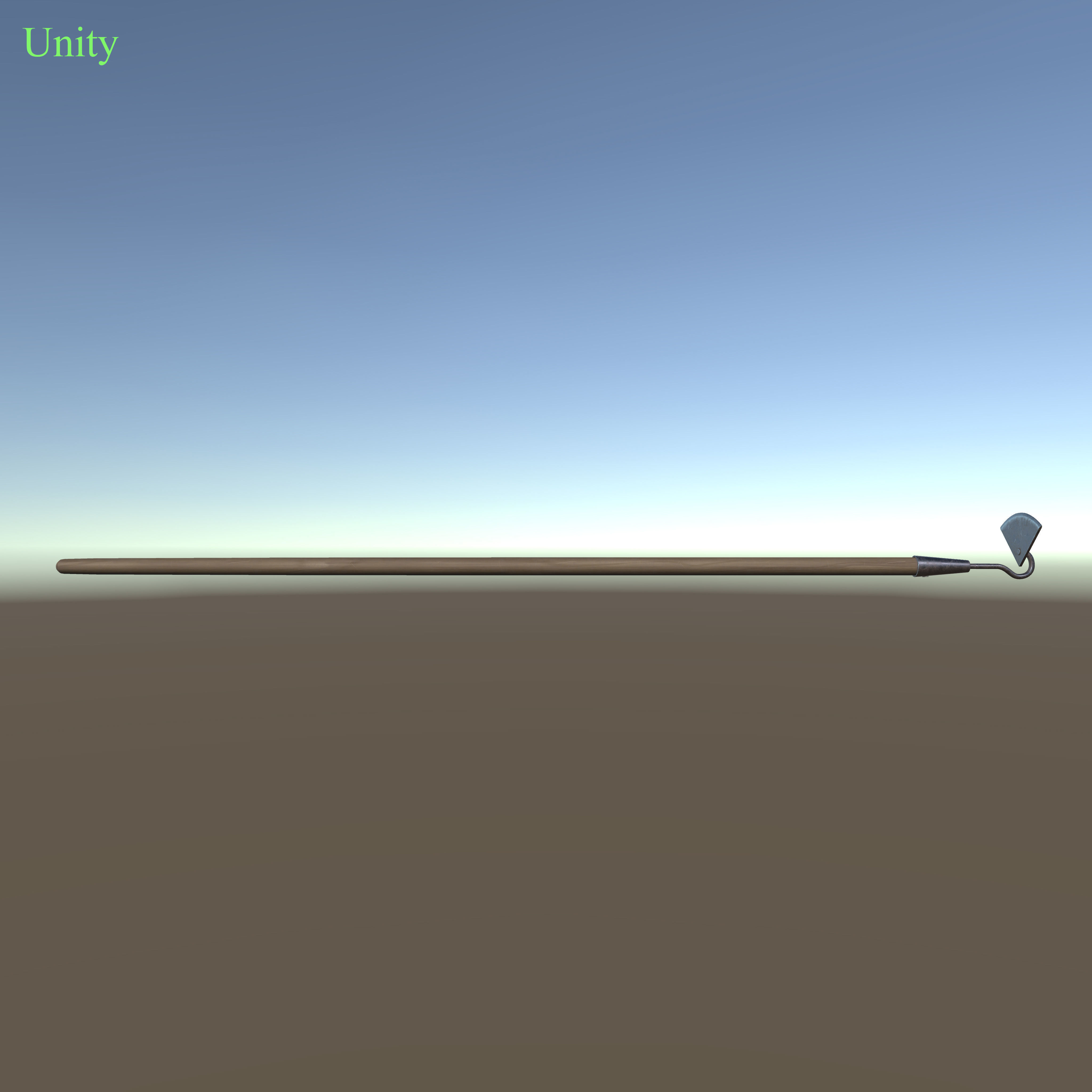 Farming hoe Low-poly 3D model_11