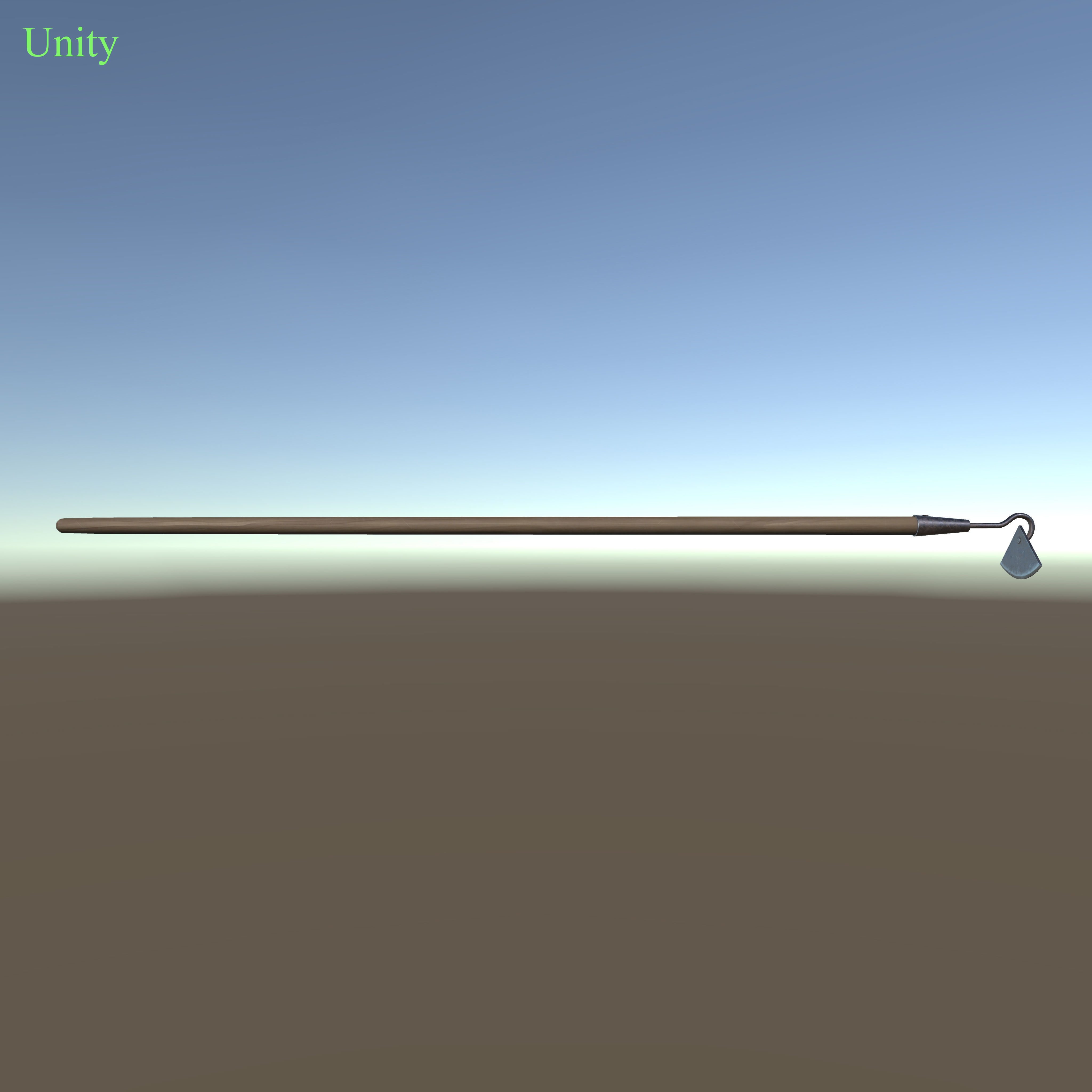 Farming hoe Low-poly 3D model_9