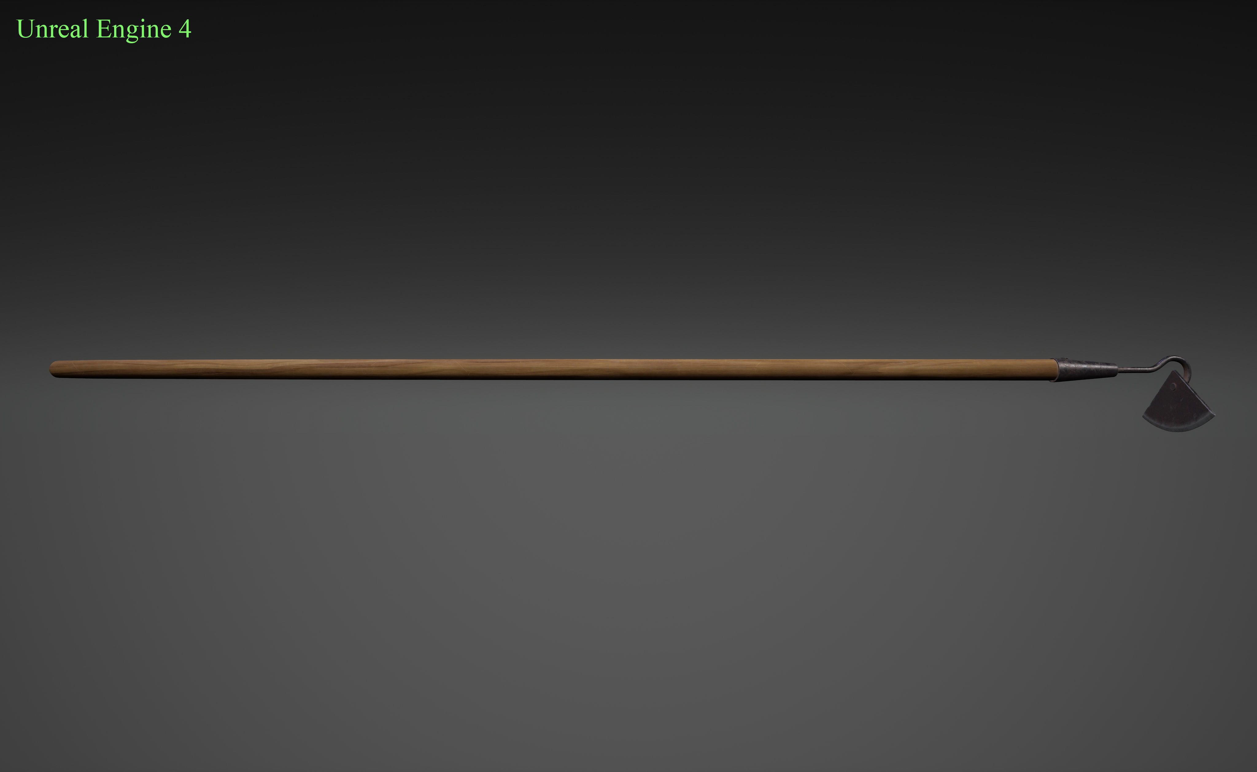 Farming hoe Low-poly 3D model_4