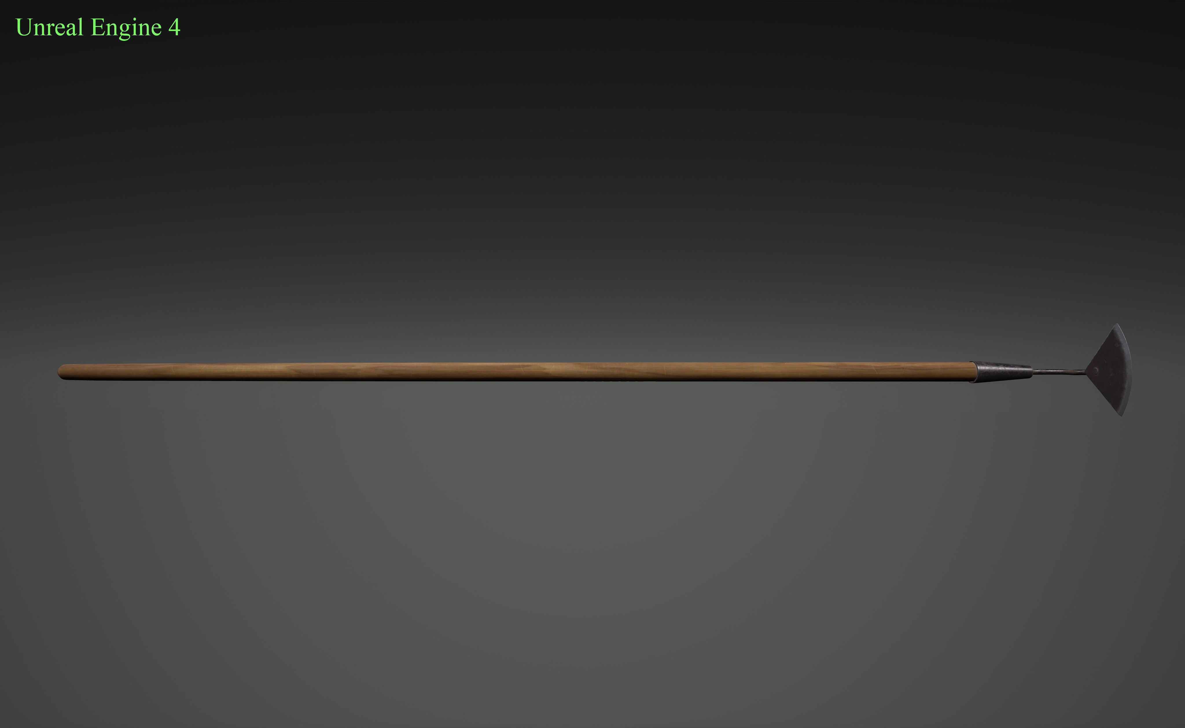 Farming hoe Low-poly 3D model_7