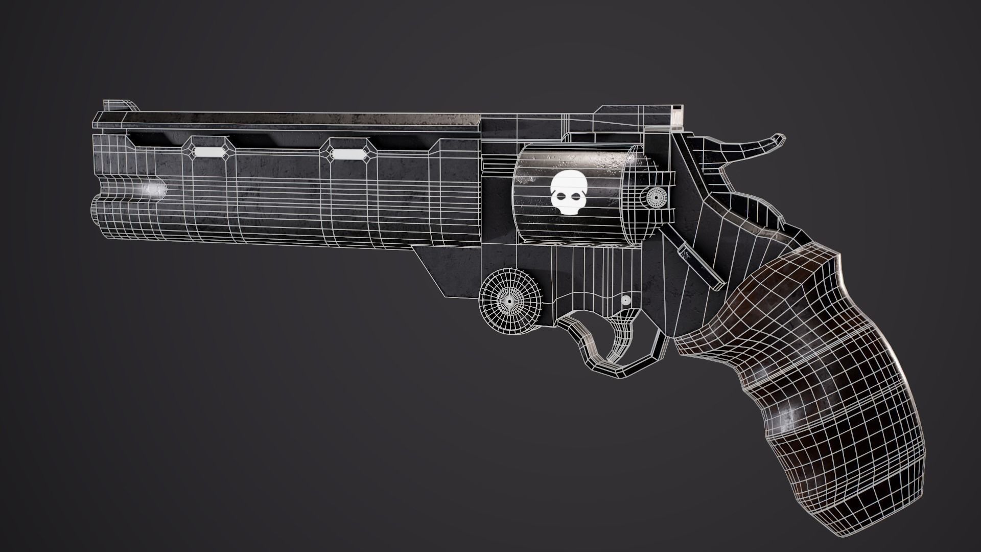 Trigun Revolver Gameready Low-poly 3D model_2