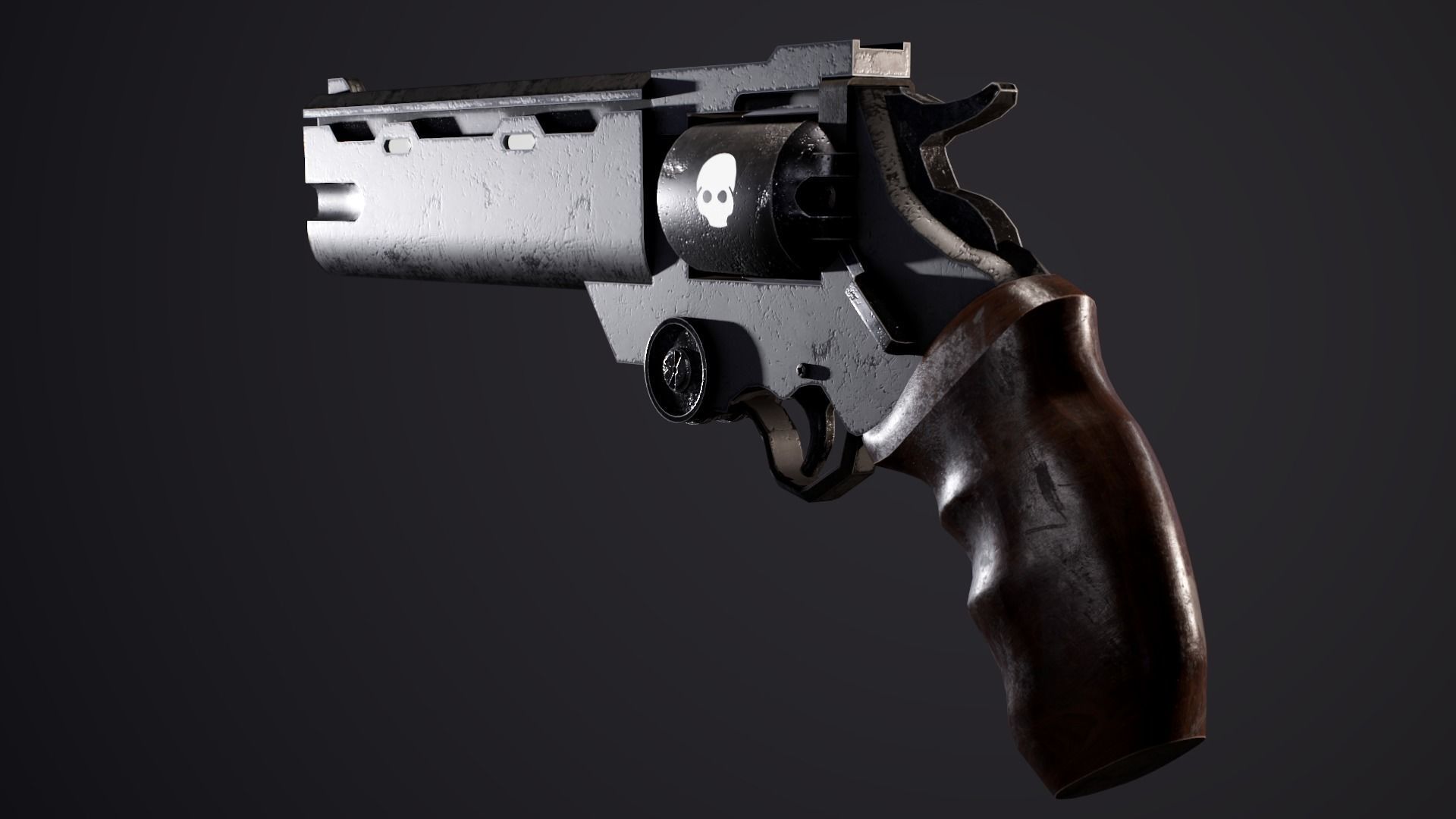 Trigun Revolver Gameready Low-poly 3D model_7