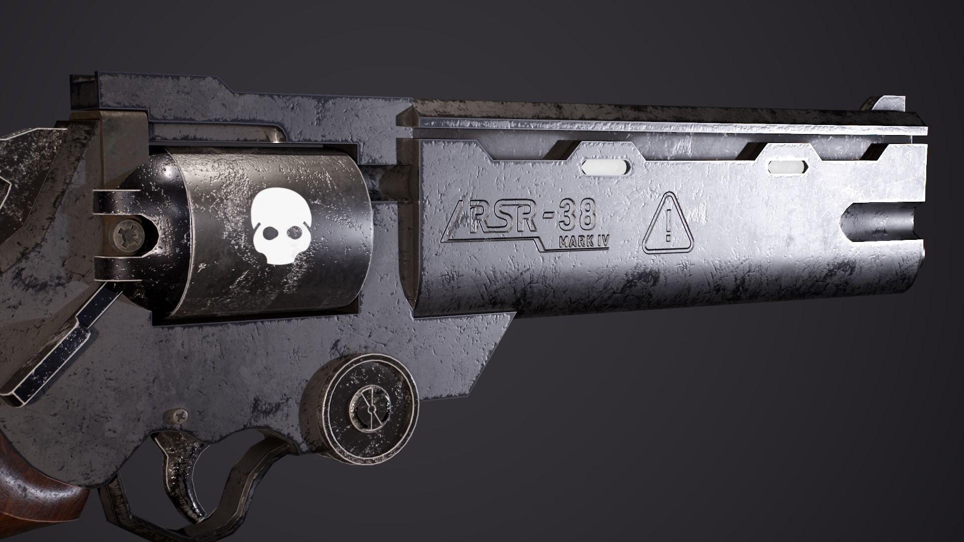 Trigun Revolver Gameready Low-poly 3D model_6