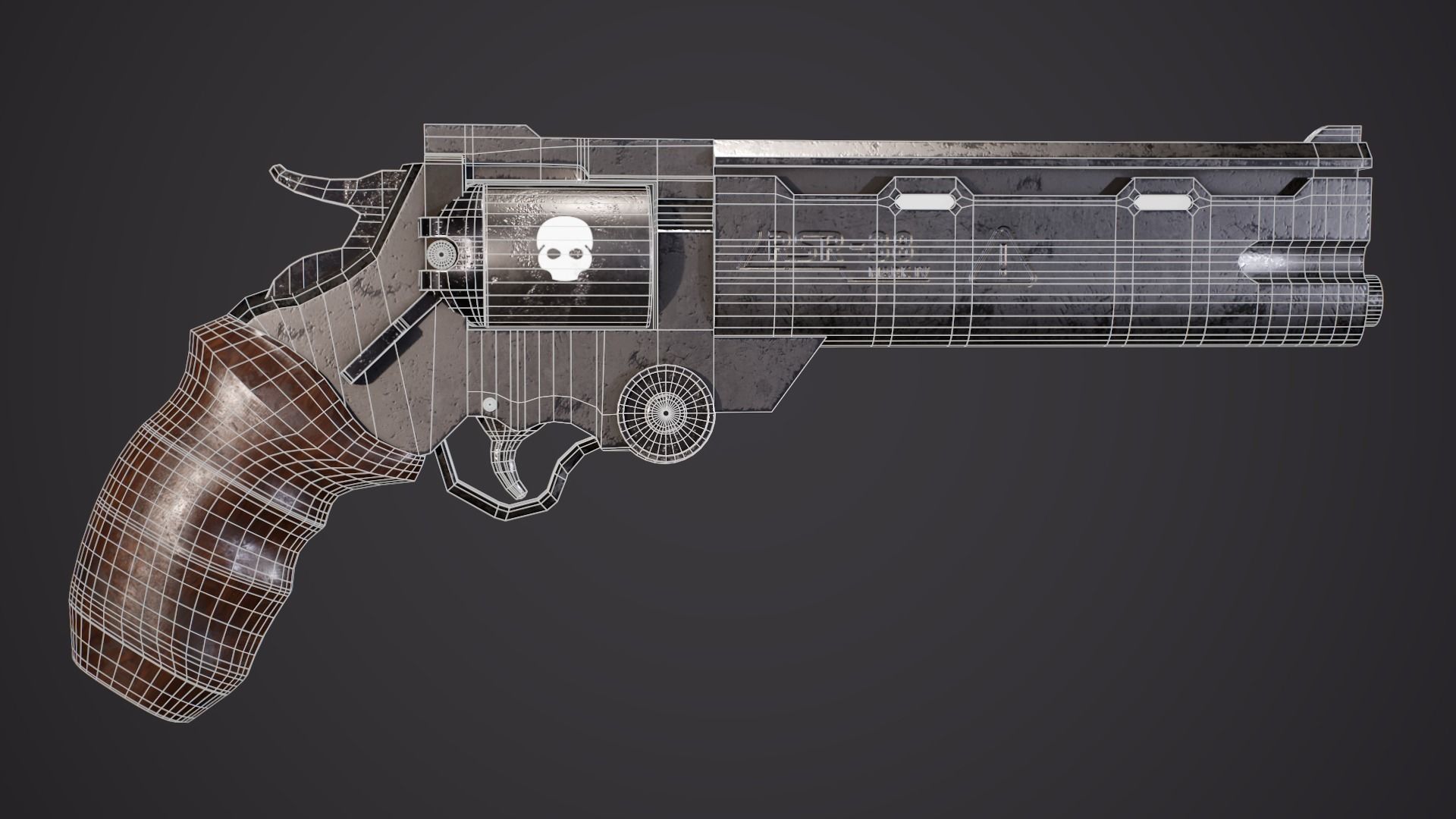 Trigun Revolver Gameready Low-poly 3D model_11