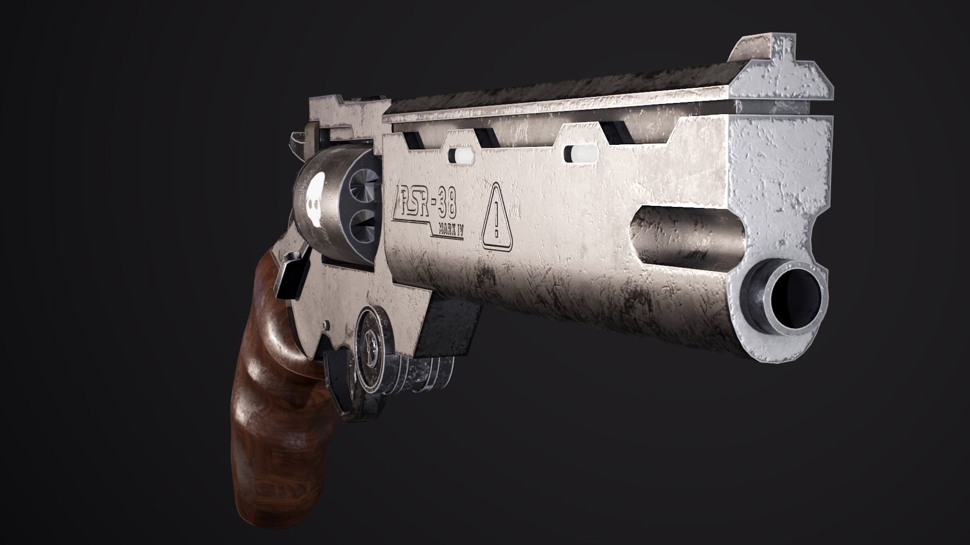 Trigun Revolver Gameready Low-poly 3D model_3
