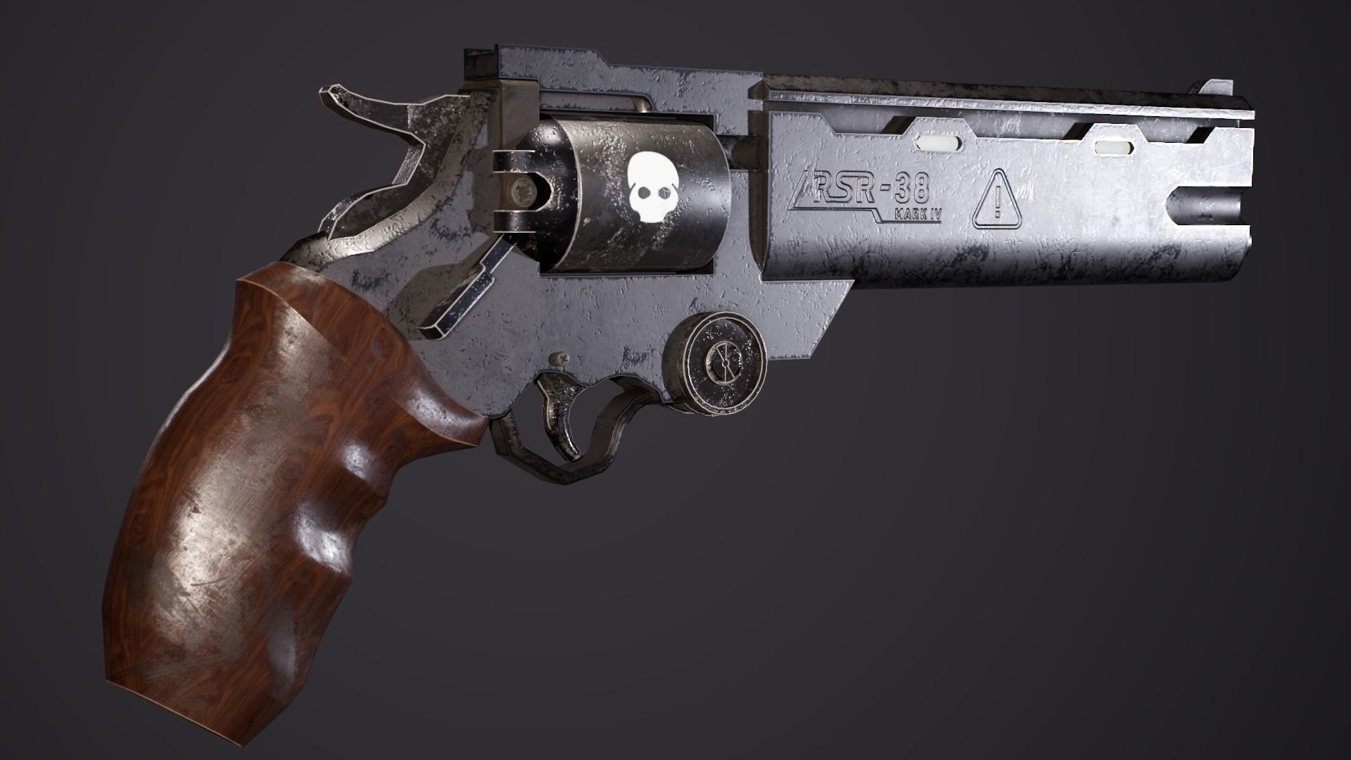 Trigun Revolver Gameready Low-poly 3D model_4