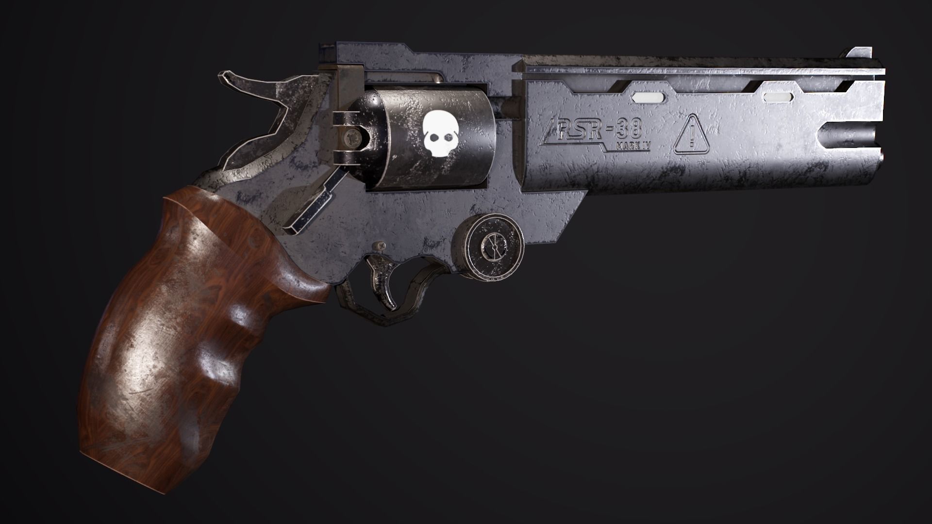 Trigun Revolver Gameready Low-poly 3D model_5