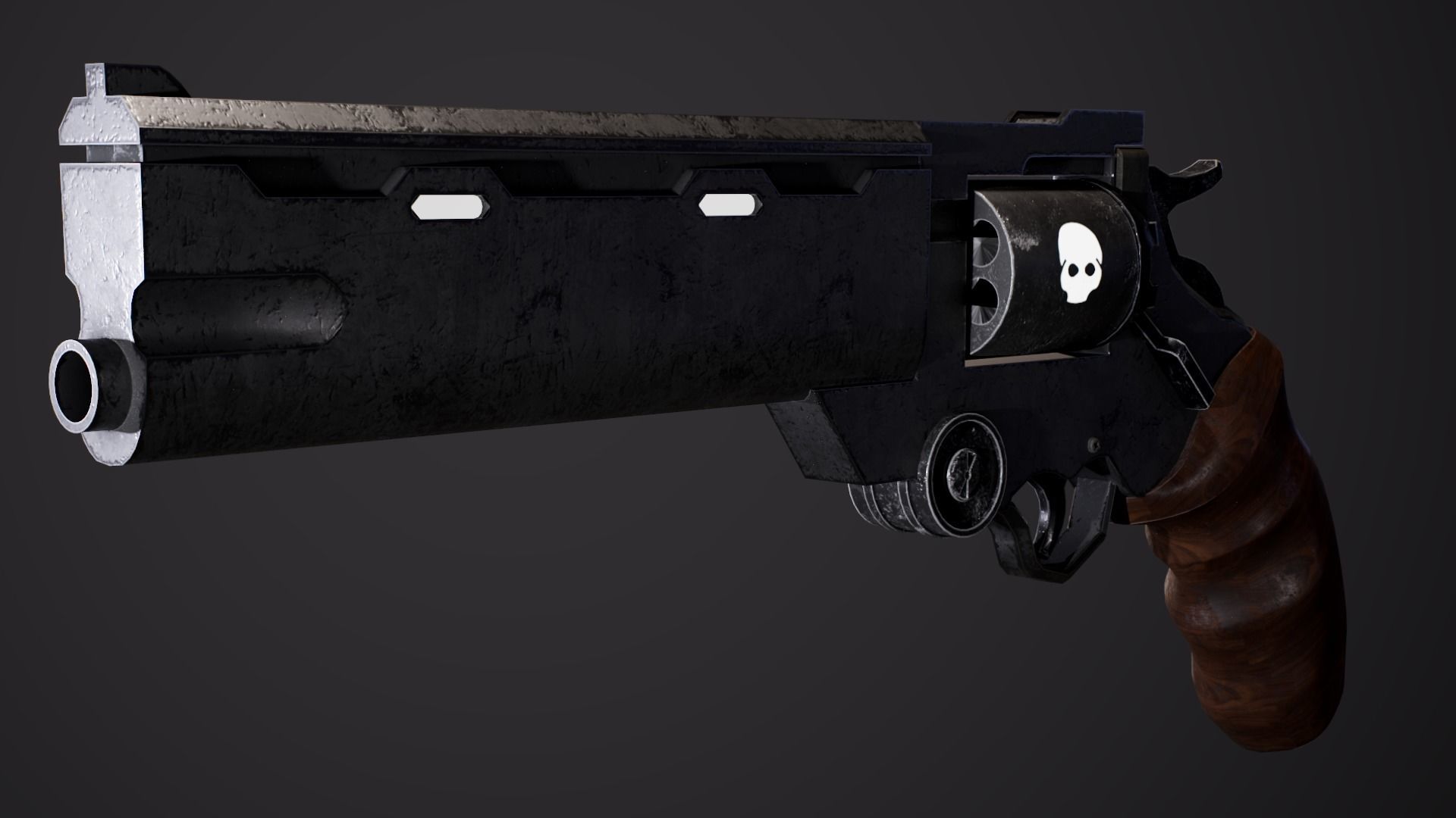 Trigun Revolver Gameready Low-poly 3D model_9