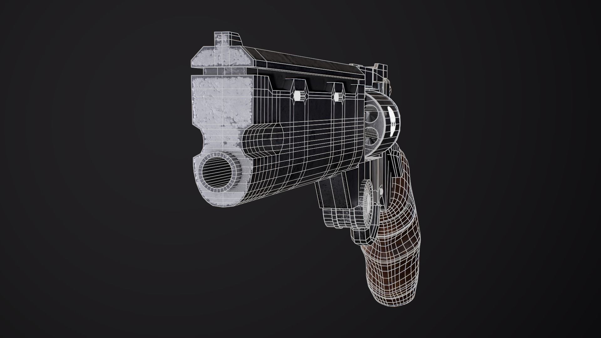 Trigun Revolver Gameready Low-poly 3D model_8
