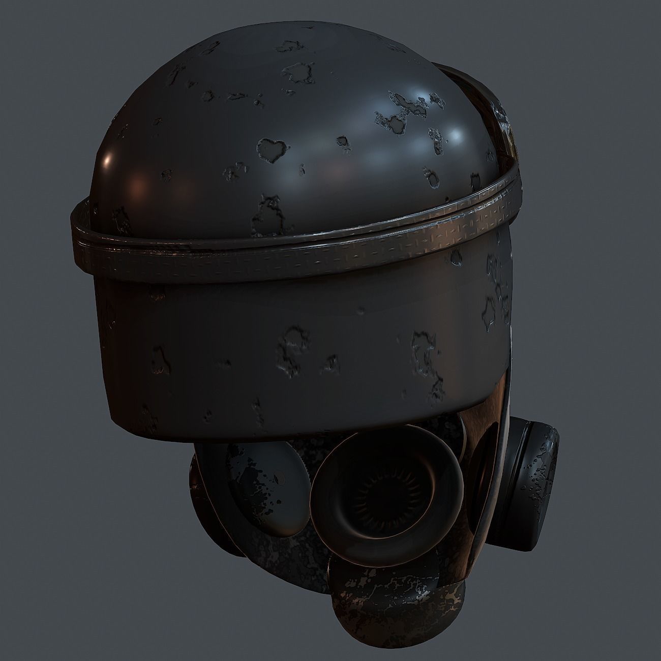 Gas mask helmet 3d model scifi Low-poly Low-poly 3D model Low-poly 3D model_5