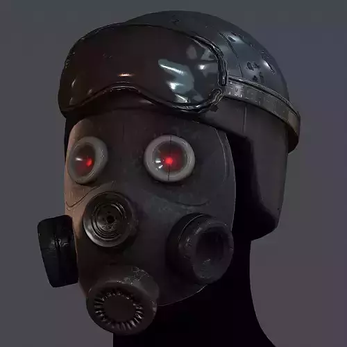 Gas mask helmet 3d model scifi Low-poly Low-poly 3D model