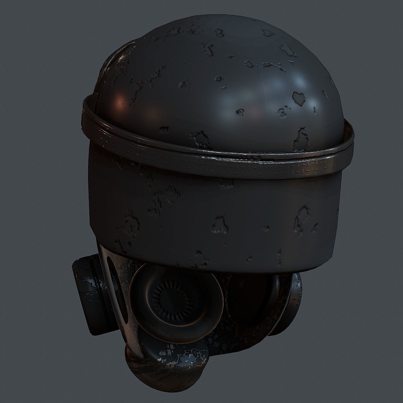 Gas mask helmet 3d model scifi Low-poly Low-poly 3D model Low-poly 3D model_6