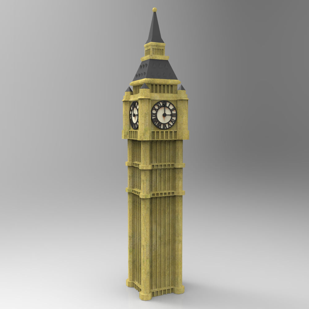 Big Ben for 3ds obj and fbx formats 3D model_3