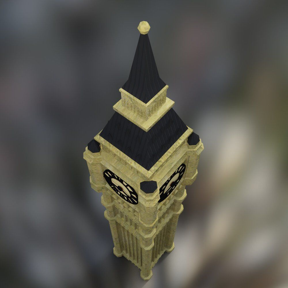 Big Ben for 3ds obj and fbx formats 3D model_7